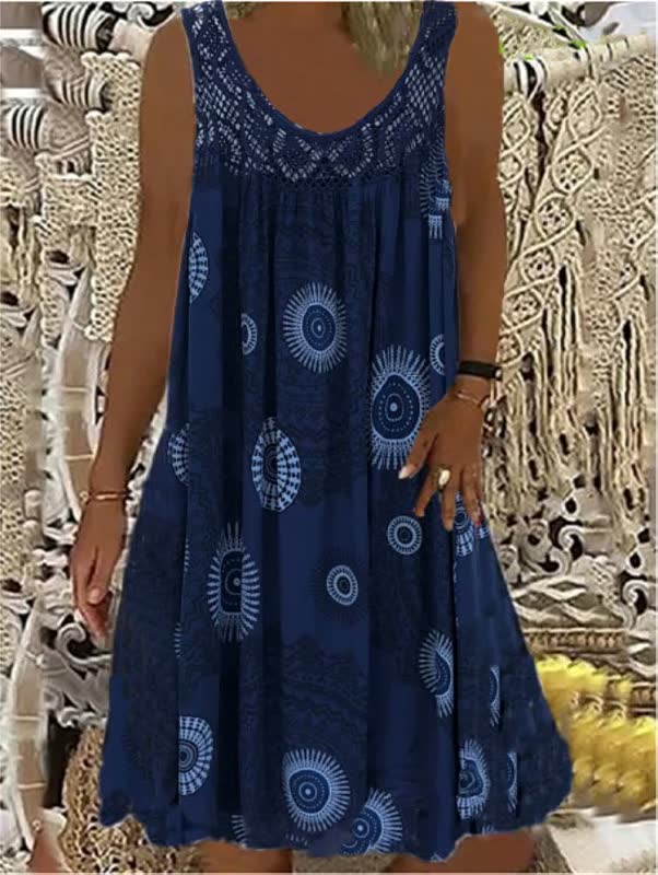 Airy Summer Dress-Navy Blue-S-State of Style