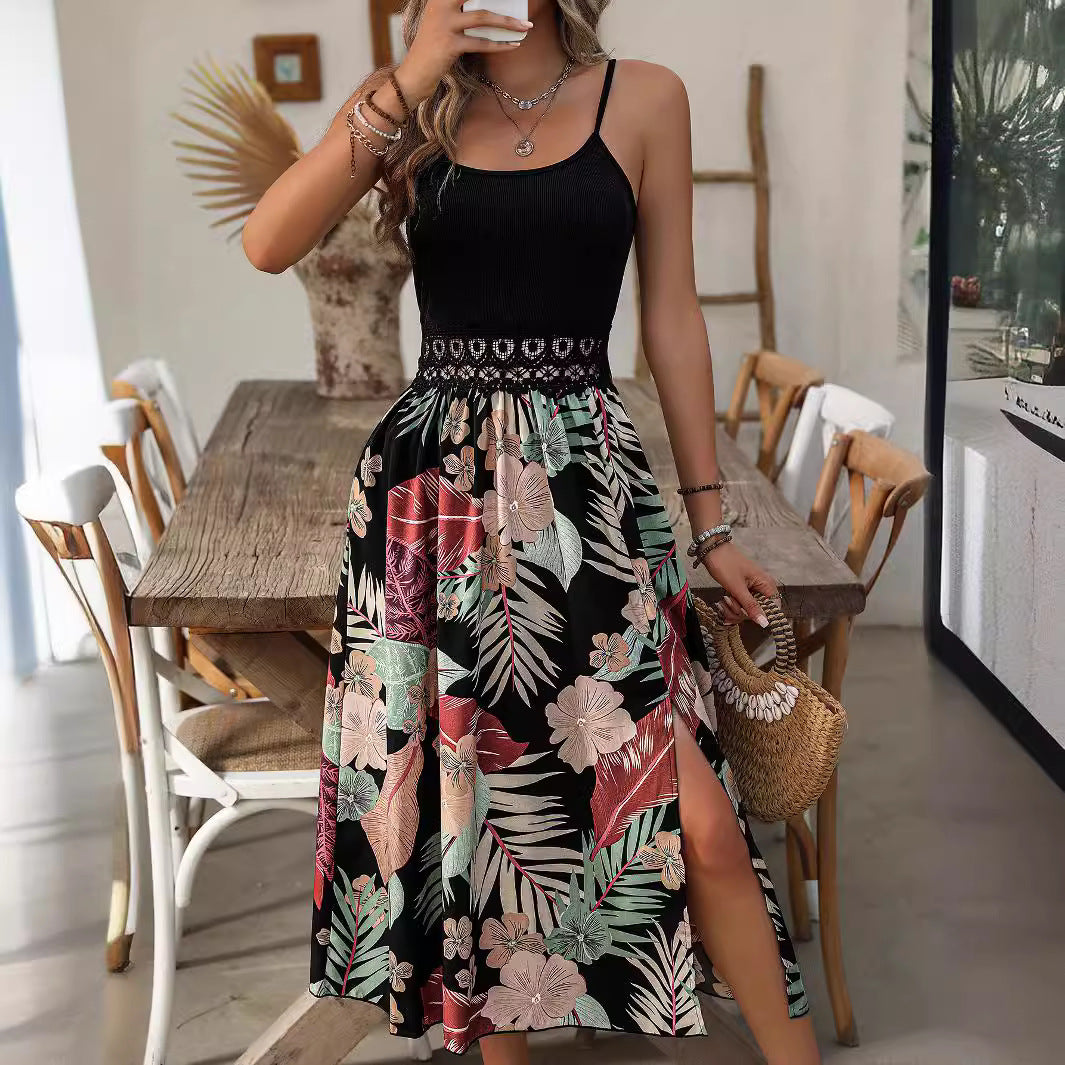 Airy summer dress with print – Mira-Black-S-State of Style