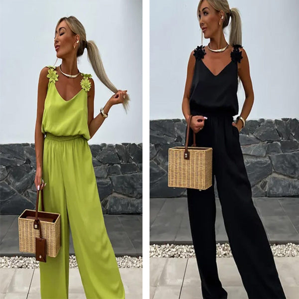 Airy summer jumpsuit with wide legs – Jasmin-Red-S-State of Style