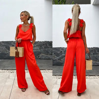 Airy summer jumpsuit with wide legs – Jasmin-Red-S-State of Style
