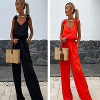 Airy summer jumpsuit with wide legs – Jasmin-Red-S-State of Style