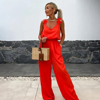 Airy summer jumpsuit with wide legs – Jasmin-Red-S-State of Style