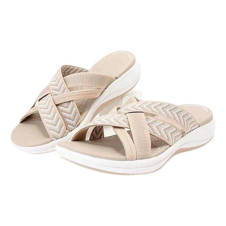 Airy summer shoes with orthopedic footbed & cushioning – Riva-Beige-3-State of Style