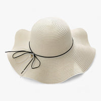 Airy women's beach hat with bow and UV protection - BreezeBow-Milk white-56-58CM-State of Style