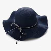 Airy women's beach hat with bow and UV protection - BreezeBow-Navy blue-56-58CM-State of Style