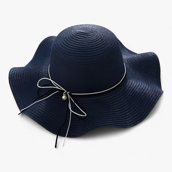 Airy women's beach hat with bow and UV protection - BreezeBow-Navy blue-56-58CM-State of Style