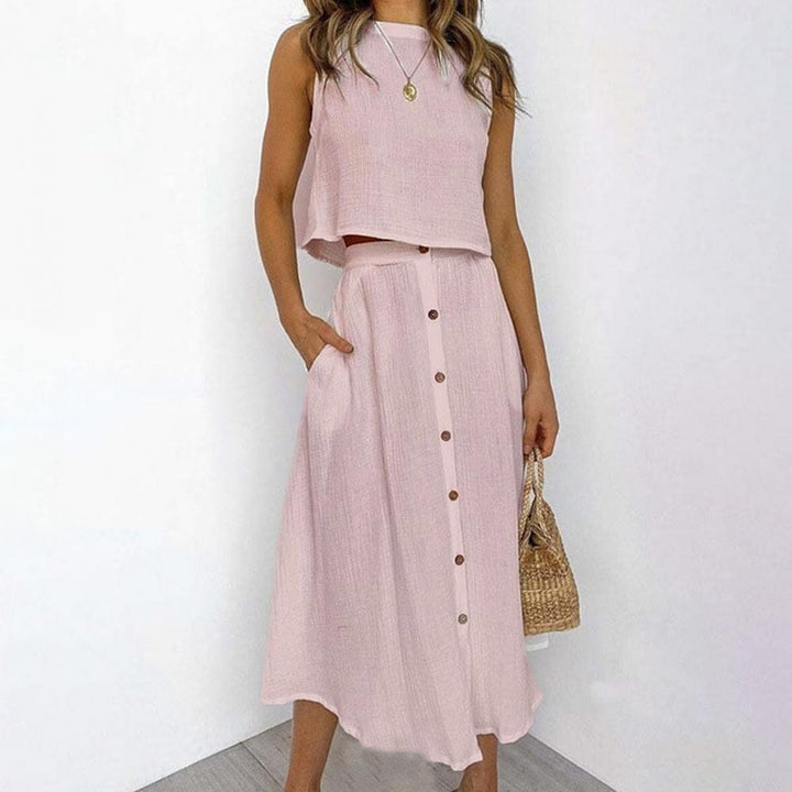 Alejandro Alley Sleeveless Dress-Blue-S-State of Style