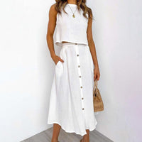 Alejandro Alley Sleeveless Dress-Blue-S-State of Style