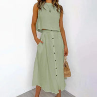 Alejandro Alley Sleeveless Dress-Blue-S-State of Style