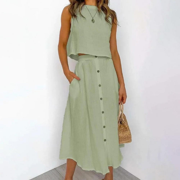 Alejandro Alley Sleeveless Dress-Blue-S-State of Style