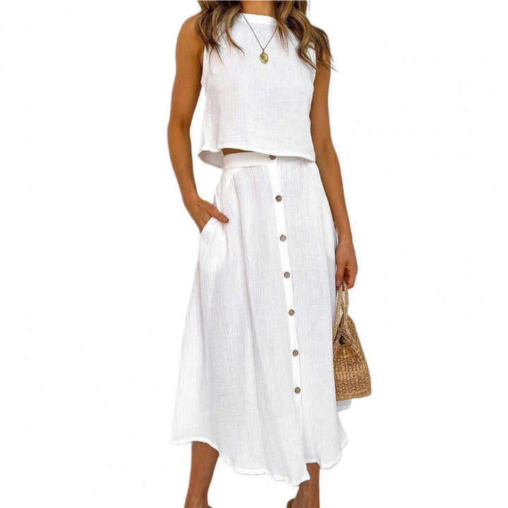 Alejandro Alley Sleeveless Dress-White-S-State of Style