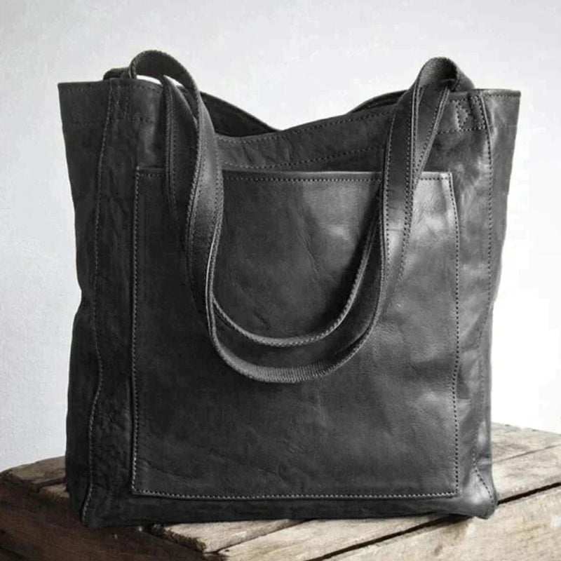 Alexa Stylish Leather Handbag-Black-State of Style