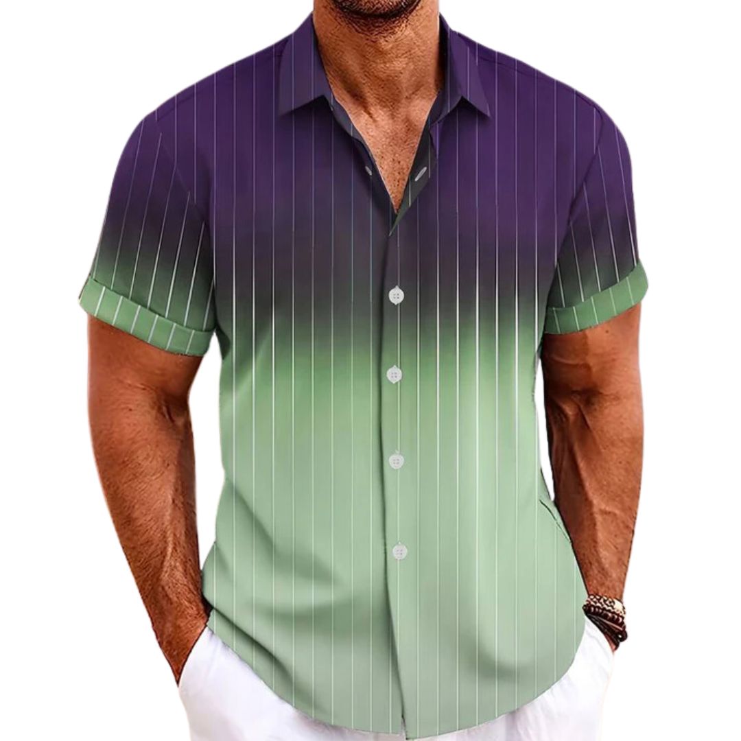 Alexander Gradient Short-Sleeve Shirt-Yellow/Green-XS-State of Style