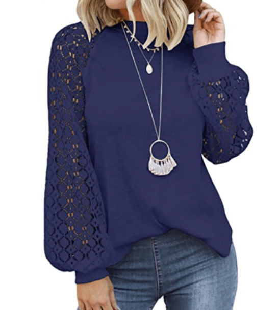 AlexasShirt I Loose sweater for women-Blue-S-State of Style