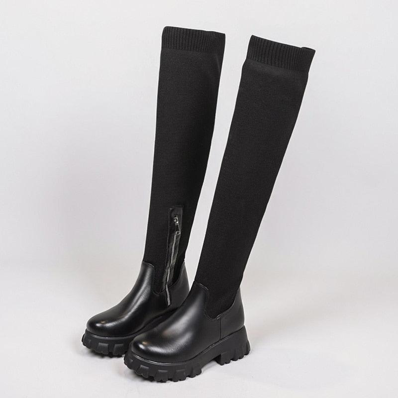 AlexiaBoots – Women's Vegan Leather Boots-Black-3.0-State of Style
