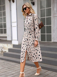 Alexis Leopard Print Dress for Women-Beige-S-State of Style