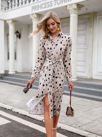 Alexis Leopard Print Dress for Women-Beige-S-State of Style