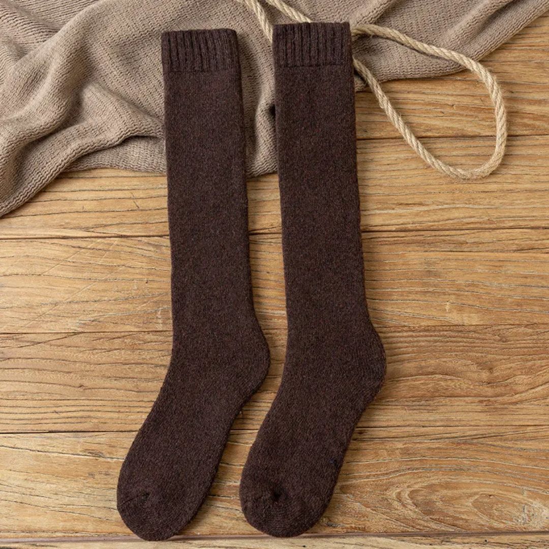 Alexis Traditional Socks – 3-Pack Warm Wool Knee-High Retro Socks-Dark Grey-State of Style