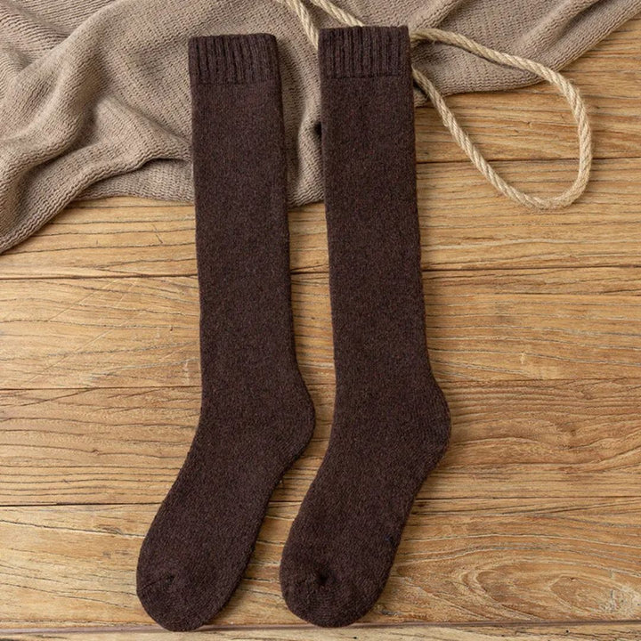 Alexis Traditional Socks – 3-Pack Warm Wool Knee-High Retro Socks-Dark Grey-State of Style