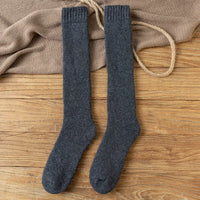 Alexis Traditional Socks – 3-Pack Warm Wool Knee-High Retro Socks-Dark Grey-State of Style