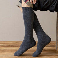 Alexis Traditional Socks – 3-Pack Warm Wool Knee-High Retro Socks-Dark Grey-State of Style