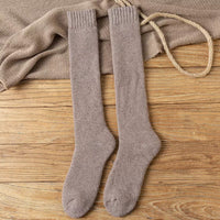 Alexis Traditional Socks – 3-Pack Warm Wool Knee-High Retro Socks-Khaki-State of Style