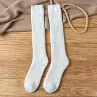 Alexis Traditional Socks – 3-Pack Warm Wool Knee-High Retro Socks-White-State of Style