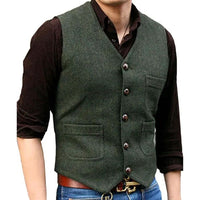Alexis Traditional Vest – Victorian Steampunk Tweed Waistcoat-Army Green-XS-State of Style