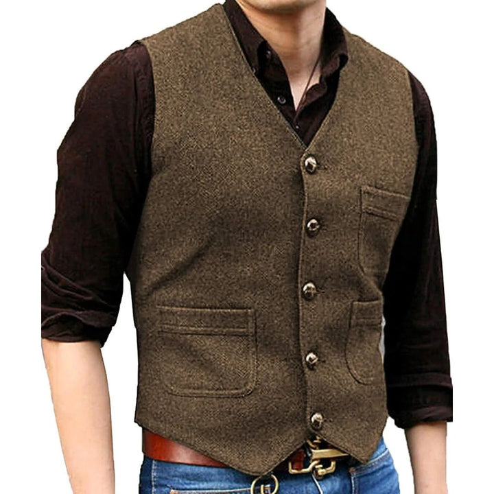 Alexis Traditional Vest – Victorian Steampunk Tweed Waistcoat-Brown-XS-State of Style