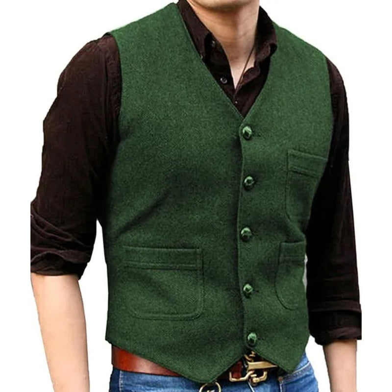 Alexis Traditional Vest – Victorian Steampunk Tweed Waistcoat-Green-XS-State of Style