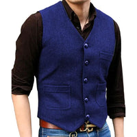 Alexis Traditional Vest – Victorian Steampunk Tweed Waistcoat-Royal Blue-XS-State of Style