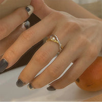 Alina Sterling Silver Crossed Ring with Pearl-State of Style