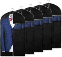Breathable Garment Cover Set – 5-Pack Clothes Storage Sleeves with Window (1+1 FREE)