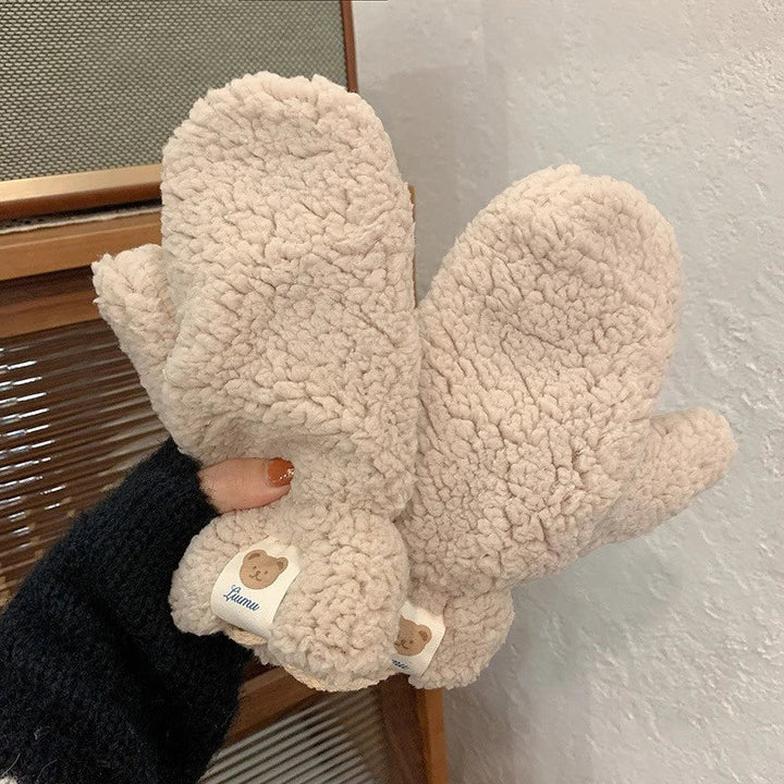 Alise Teddy Mittens | Soft and Wonderfully Warm-Beige A-State of Style