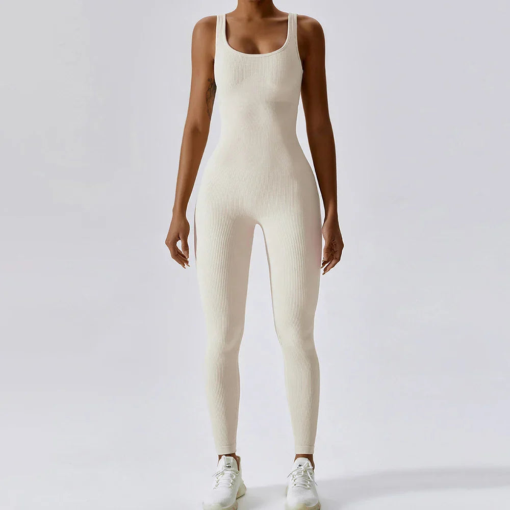 All-Season Women’s Fitness Jumpsuit – Nova-White-L-State of Style