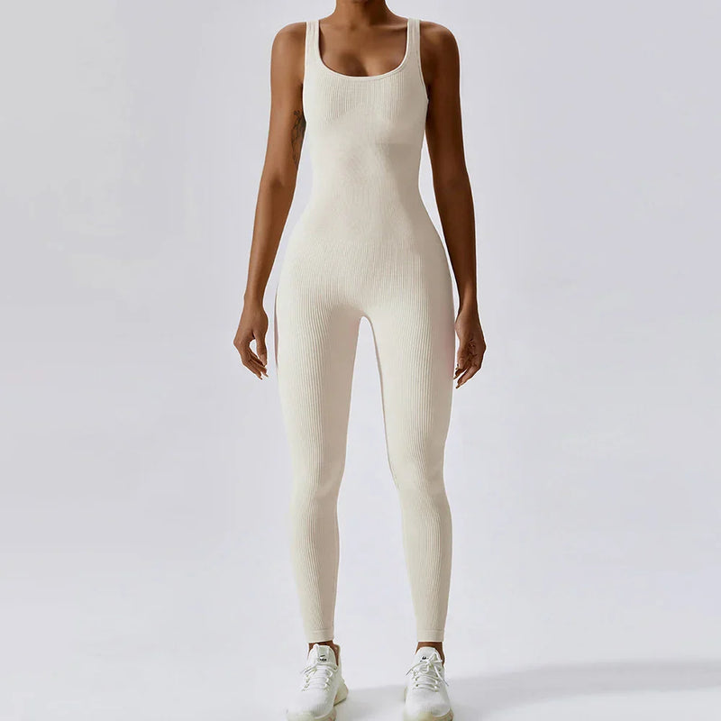 All-Season Women’s Fitness Jumpsuit – Nova-White-L-State of Style