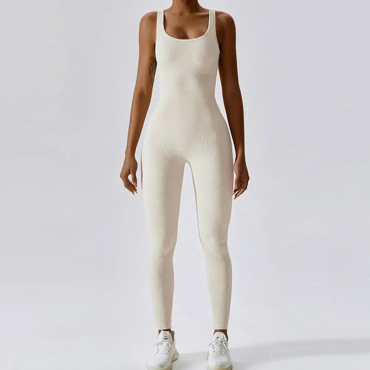 All-Season Women's Fitness Jumpsuit - Nova-White-L-State of Style