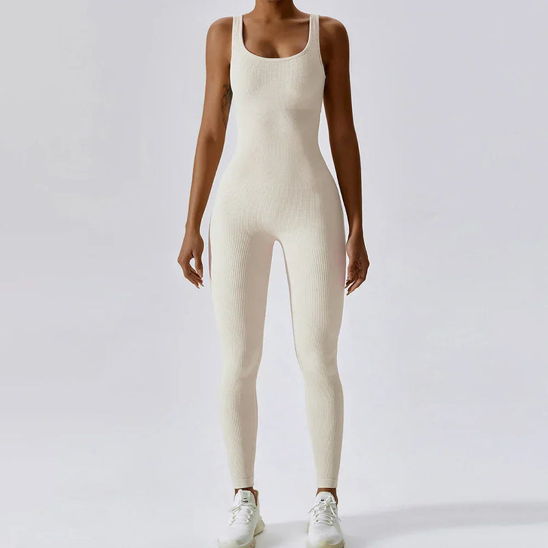 All-Season Women's Fitness Jumpsuit - Nova-White-L-State of Style