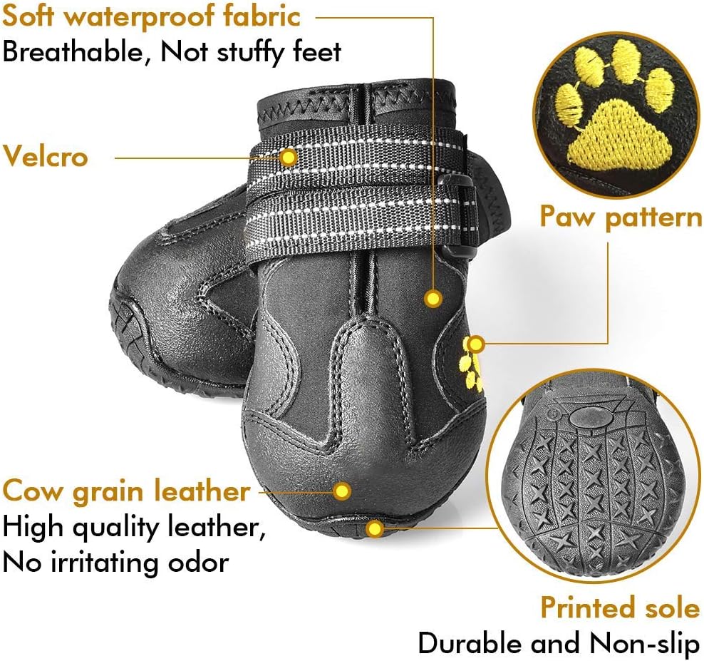 All-Weather Dog Boots for Safe Adventures-Black-1-State of Style