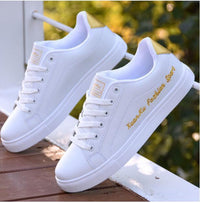 AllieSneaks – Women's Sneakers-White and Gold-6.0-State of Style