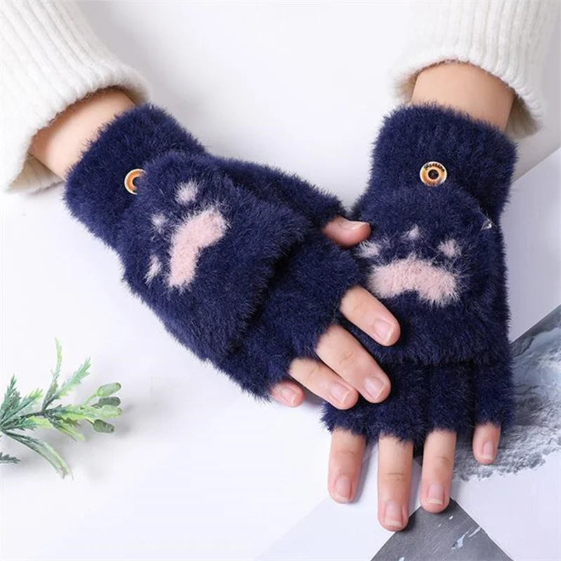 Ally Flip Mink Mittens | Cute and Comfortable-Blue-State of Style