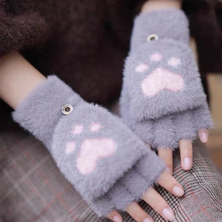 Ally Flip Mink Mittens | Cute and Comfortable-Dark Grey-State of Style