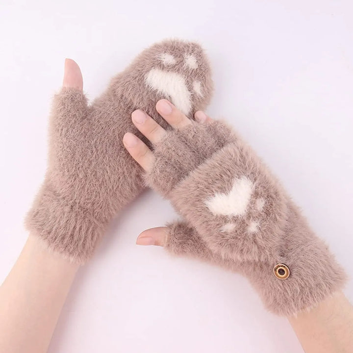 Ally Flip Mink Mittens | Cute and Comfortable-Dark Grey-State of Style