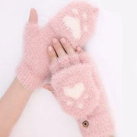 Ally Flip Mink Mittens | Cute and Comfortable-Dark Grey-State of Style