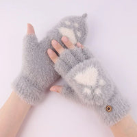 Ally Flip Mink Mittens | Cute and Comfortable-Dark Grey-State of Style