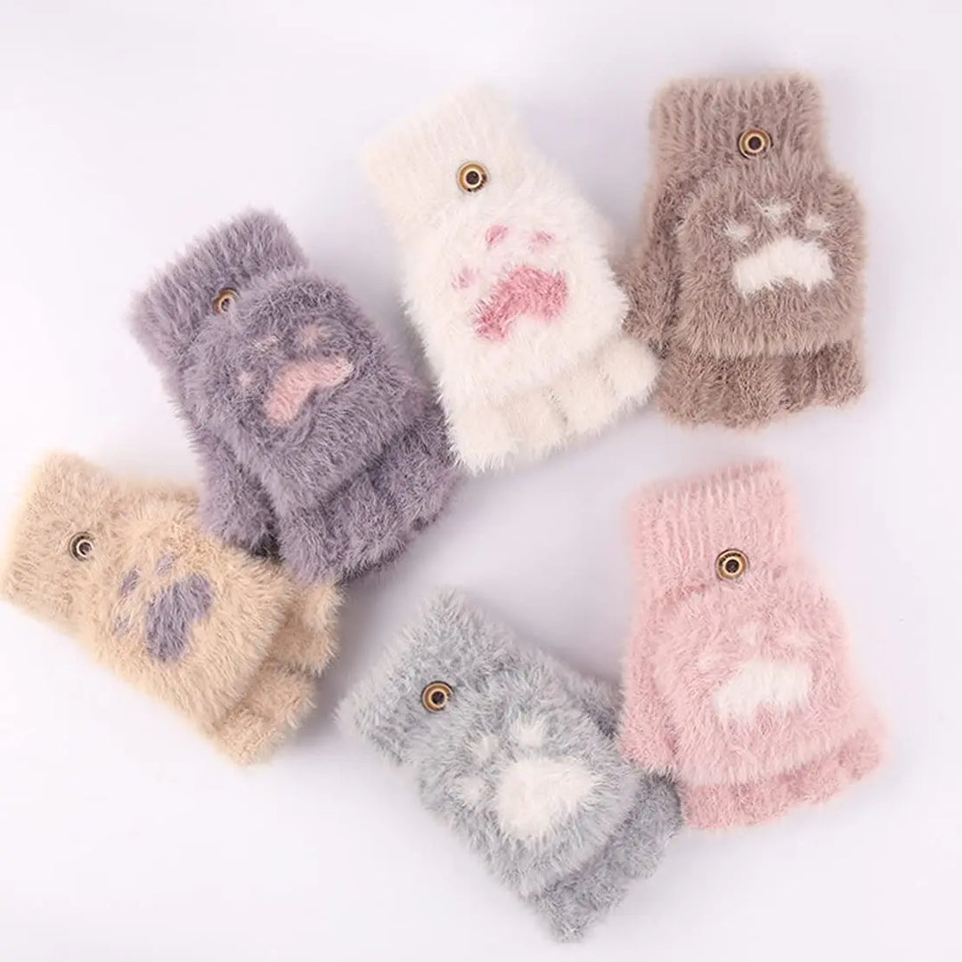 Ally Flip Mink Mittens | Cute and Comfortable-Dark Grey-State of Style