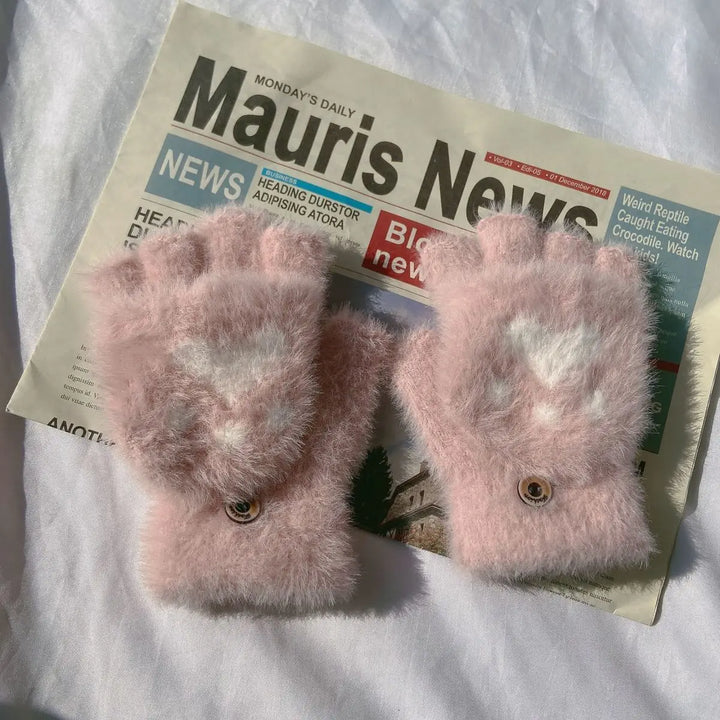 Ally Flip Mink Mittens | Cute and Comfortable-Dark Grey-State of Style