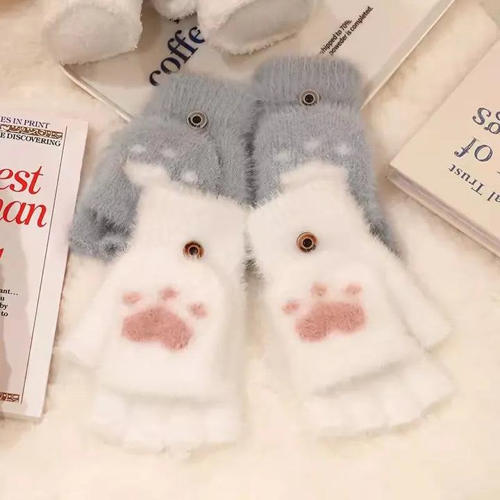 Ally Flip Mink Mittens | Cute and Comfortable-Dark Grey-State of Style