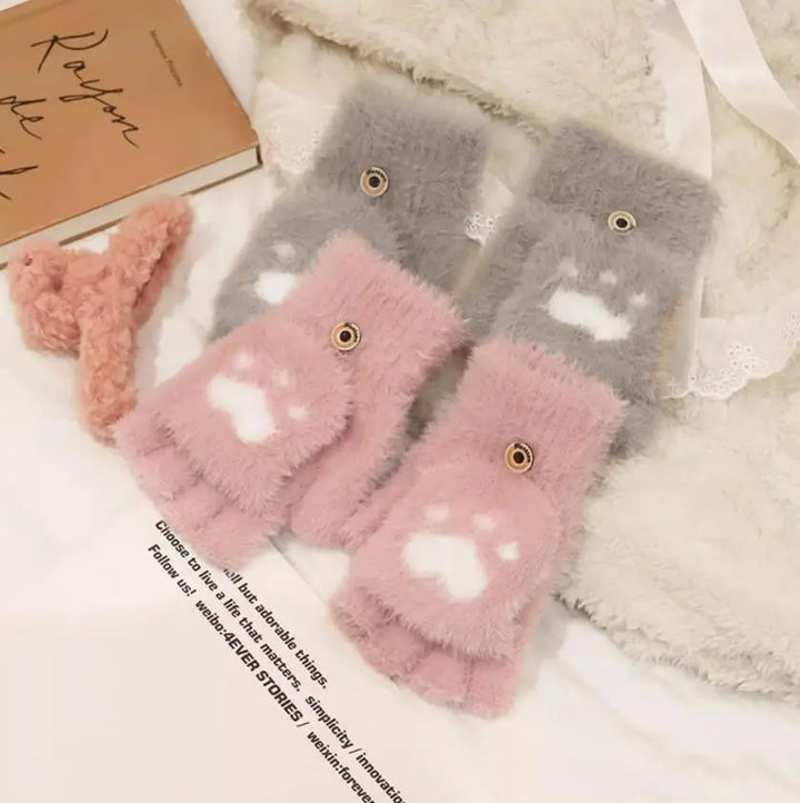 Ally Flip Mink Mittens | Cute and Comfortable-Dark Grey-State of Style