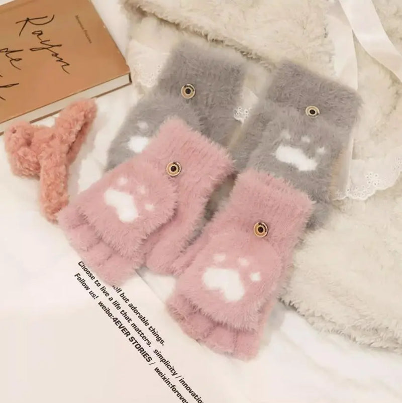 Ally Flip Mink Mittens | Cute and Comfortable-Dark Grey-State of Style